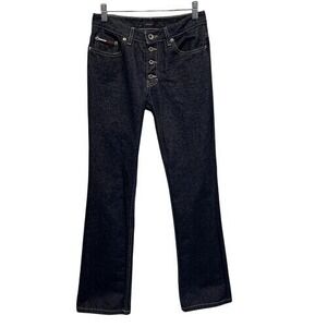Tommy Jeans Roc Flare Denim Dark Wash Button Fly‎ Y2K Size 5 Vintage